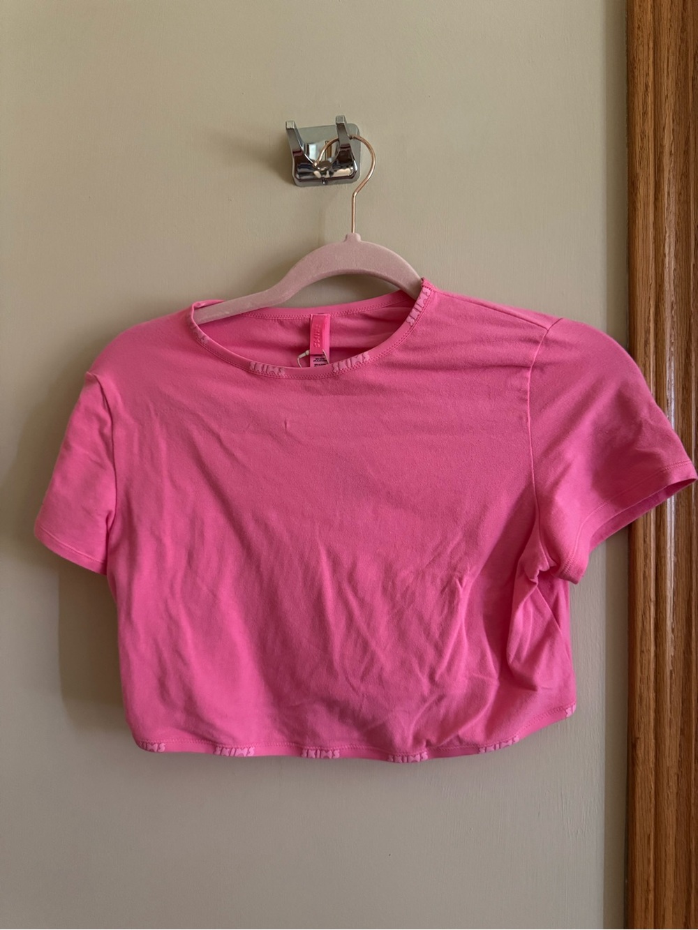 SKIMS Vivid Pink Short Sleeve Crew Tee